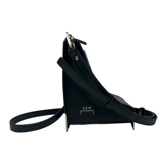 $695 A Cold Wall Black Structured Leather Curved Square Small Crossbody Bag - Picture 6 of 14